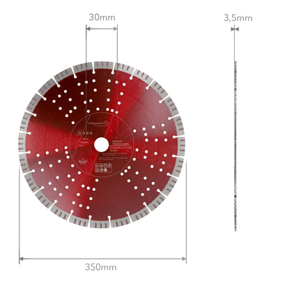 PRODIAMANT Turbo Diamant-Trennscheibe Beton 350x30mm