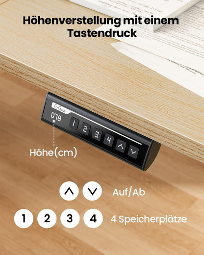 ErGear Elektrischer Gaming Schreibtisch 140x70 cm – 4 Memory