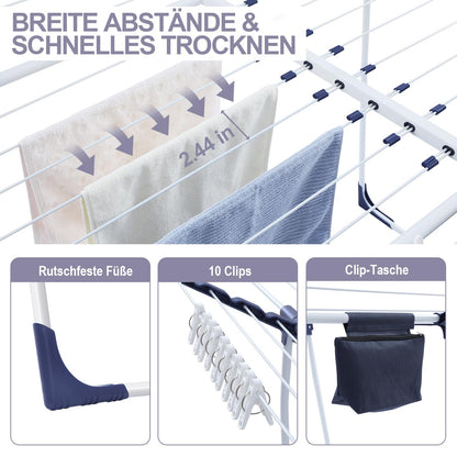 SYKIARIOL Stand-Flügelwäschetrockner – Ausziehbar & Klappbar