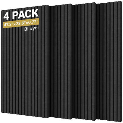 TONOR Akustikpaneele Schallschutz – Schwarz 4er Pack 120x60cm