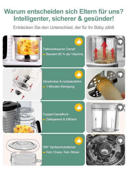 KOSTTE Multifunktions Babynahrungszubereiter - Dampf & Mix