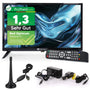 RED OPTICUM LED TV 19 Zoll Camping Fernseher 12V/230V Triple Tuner mit schmalem Rahmen und DVB-T2-Stabantenne