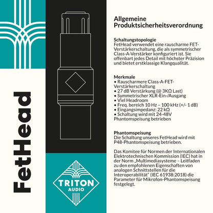 FetHead Inline Mikrofonvorverstärker – 27 dB Verstärkung, rauscharm