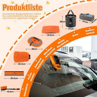 LAANPOLE Autowaschbürste mit Teleskopstiel 3,6 m, Wasch-Set