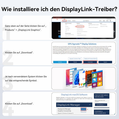 Acasis USB-C auf Dual HDMI DisplayLink Adapter, 4K@60Hz, 100W PD
