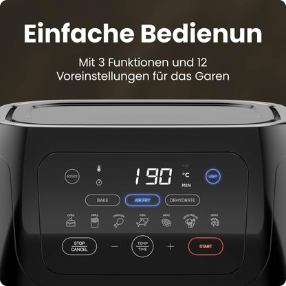 Chefman Multifunktionale Digitale Heissluftfritteuse XL 10L - Schwarz