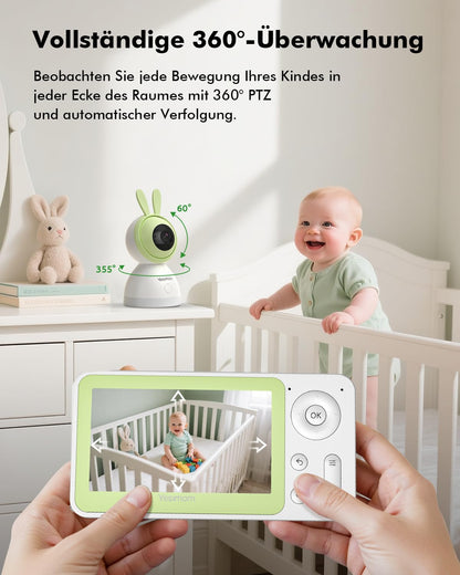 YESIMOM Babyphone mit Kamera 1080P, WLAN, Nachtsicht, 2-Wege-Audio