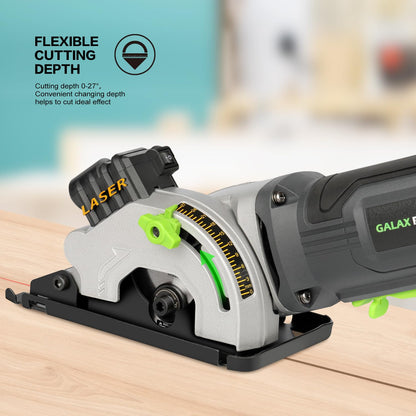 GALAX PRO Mini-Kreissäge 580W mit Laserführung und 3 Sägeblättern 85mm