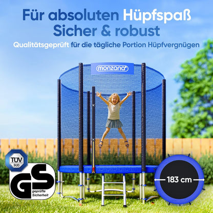 MONZANA Trampolin Ø 183 cm Komplettset mit Sicherheitsnetz