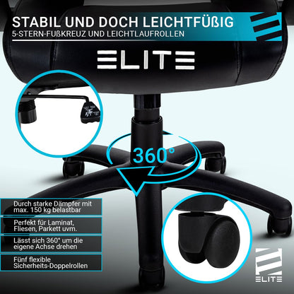 ELITE MG100 Exodus ergonomischer Gamingstuhl - Weiss/Pink