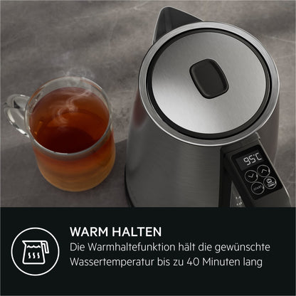 AEG Deli 5 Wasserkocher Edelstahl 1.7L mit Temperaturwahl