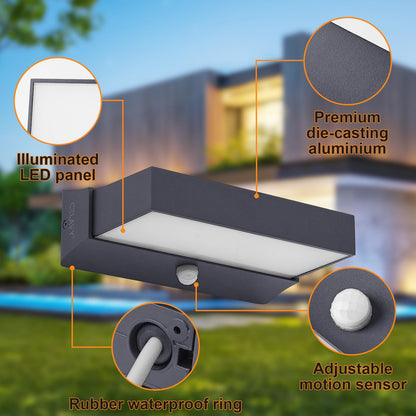 CELAVY LED Up Down Wandleuchte Bewegungsmelder – Anthrazit