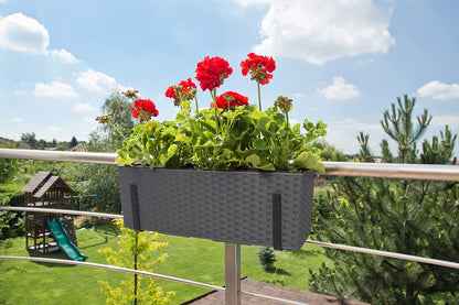 Kreher Balkonkasten 2er-Set mit Wasserspeicher in Anthrazit