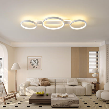LED Deckenleuchte Ring 3-flammig dimmbar – APP, Weiss 78cm