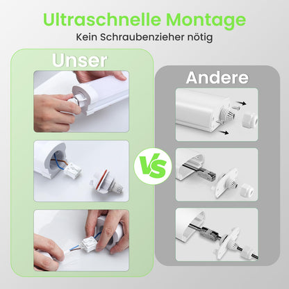 ALUSSO LED Feuchtraumleuchte 117 cm 36W 4000K IP65, 2er-Set