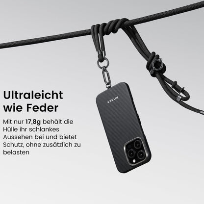 pitaka iPhone 16 Pro Max Ultradünne Aramid Hülle - Grauschwarz