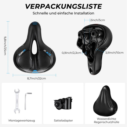 YOUNGDO Fahrradsattel Gel ergonomisch, breit und weich, wasserdicht