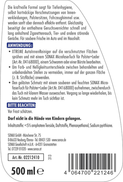SONAX Innenraum- & Scheiben Reinigungs- & Pflegeset - 11-teilig mit Tasche