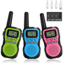 Apkezel Walkie Talkie Kinder 3er Set, 1000mAh Akku, 3km Reichweite – Funkgeräte mit LCD-Display und Taschenlampe