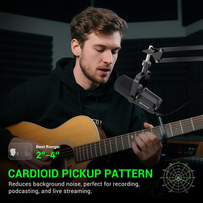 FDUCE SL40+ Dynamisches USB/XLR Mikrofon – Galgenarmständer Set