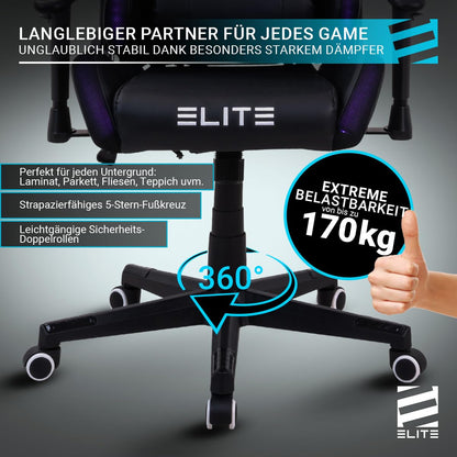 ELITE MG200 Destiny Gaming Stuhl, Ergonomischer Bürostuhl Schwarz/Grün