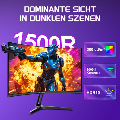 Amzfast AMZG24C1 Gaming Monitor Curved - 24 Zoll 180Hz