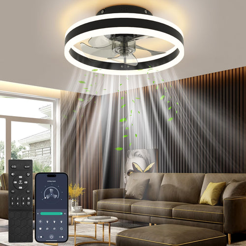 Nalezuns LED Deckenventilator mit Beleuchtung, dimmbar, Fernbedienung