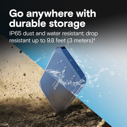 Crucial X10 Portable Externe SSD Festplatte 2TB - Blau matt