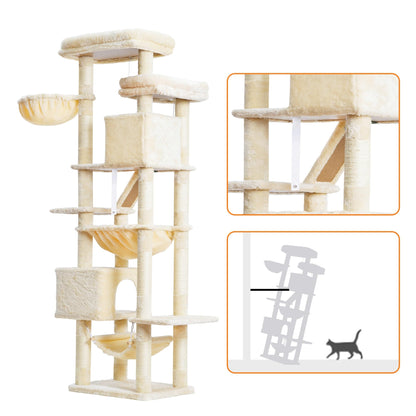 Heybly HCT034M Kratzbaum – 180 cm Beige Katzenturm