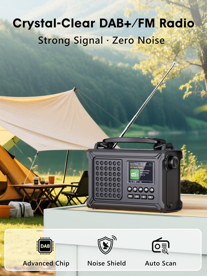 ROCAM CR1030DAB Kurbelradio DAB+/UKW, Solar-Notfallradio Bluetooth