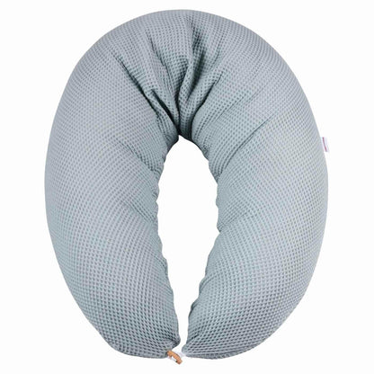 HOBEA-Germany Stillkissen XXL 190 cm mit Bio-Baumwollbezug Graublau