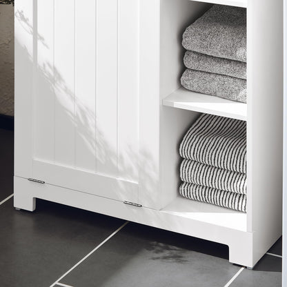 SoBuy BZR105-W Bad Wäscheschrank mit Wäschesack Weiss