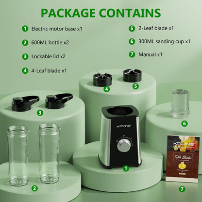 Kitcanis 3-in-1 Standmixer BL05E, 800 W Smoothie Maker mit Mahlbecher
