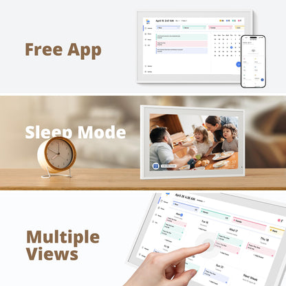 Dragon Touch 21.5 Zoll Digitaler Wandkalender Familienplaner – Weiss