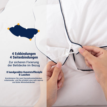 DOWNFOCUS Komfort Bettdecke Daunendecke - 135x200 cm Weiss