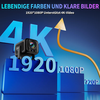 Coolid C3 Mini Beamer Full HD 1080P mit WiFi 6 und Bluetooth 5.4