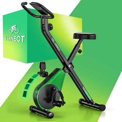 VANNECT X-Bike Heimtrainer klappbar, Ergometer bis 150 kg mit LCD-Monitor und Transportrollen