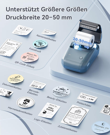 NIIMBOT B1 Etikettendrucker Bluetooth mit 3 Etikettenrollen