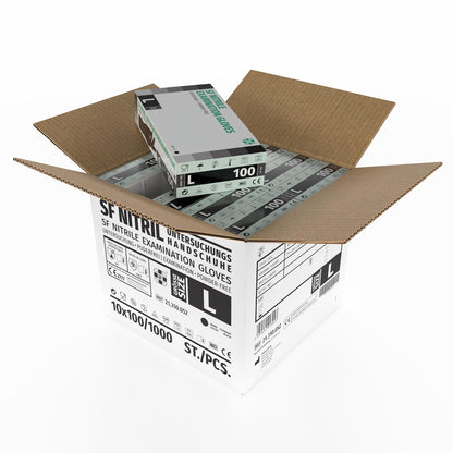 SF Nitrilhandschuhe Einweghandschuhe - L Schwarz 1000 Stk.