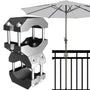 KD-TECH Sonnenschirmständer V1 für Balkon und Geländer ohne Bohren, Halterung aus Aluminium