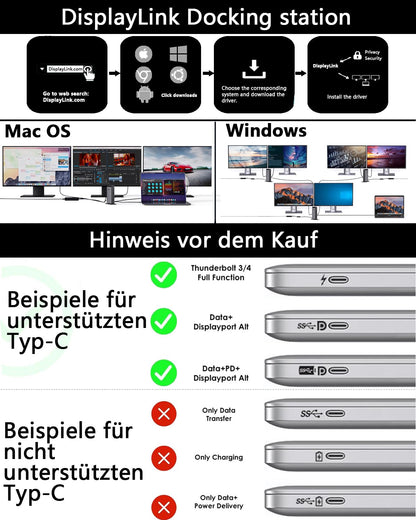 WAVLINK Displaylink USB C Docking Station - Triple Display 4K 100W