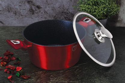 BerlingerHaus Burgundy Kochtopf Set Induktion 10-TLG BH-1222N Metallic Rot