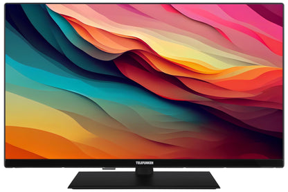 TELEFUNKEN XF32N750M LED TV. Schwarzer 32 Zoll Full HD Flachbildschirm zur Wiedergabe von Videoinhalten.