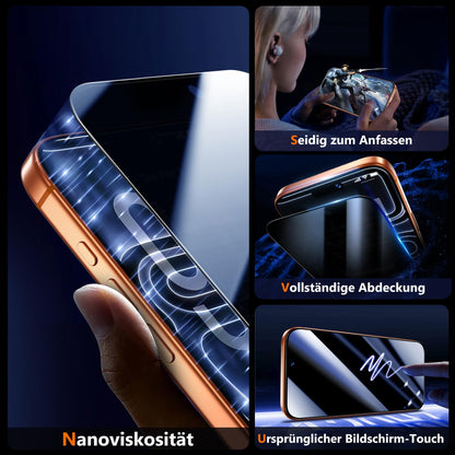 UniqueMe Panzerglas Sichtschutz für iPhone 17 Pro Max, 2 Stück