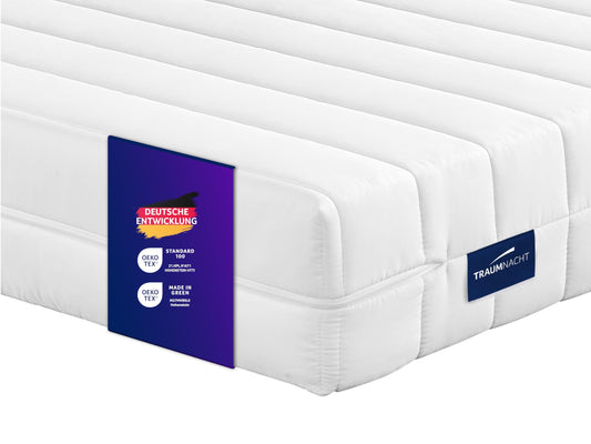 Traumnacht Easy Comfort 2 in 1 Duo 7-Zonen Matratze - H2/H3, 70x200cm. Bietet zwei Härtegrad-Optionen für Schlafkomfort.