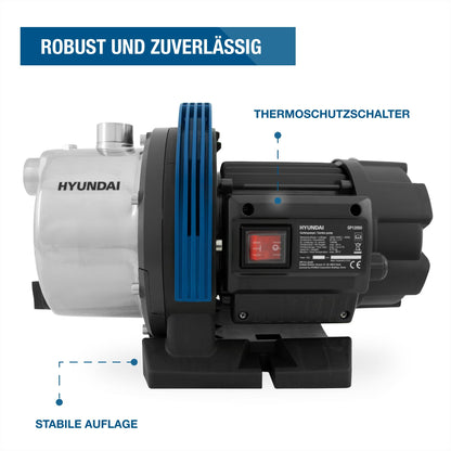 HYUNDAI GP12050 Gartenpumpe - 1200W, Edelstahlgehäuse
