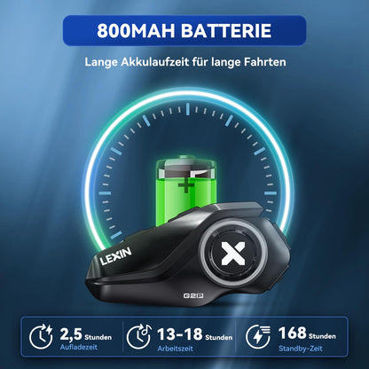 LEXIN G2P Motorrad Bluetooth Headset Helm Kommunikationssystem