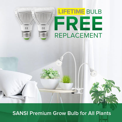 SANSI LED Pflanzenlampe Vollspektrum 20W 2-Kopf Clip Wachstumslampe