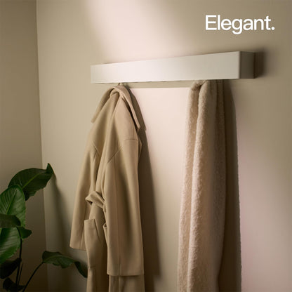 Designfabrik Hamburg Wandgarderobe mit versteckten Haken - Weiss 80 cm