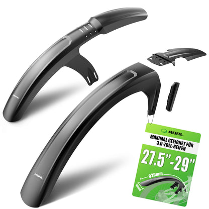 RBRL Fahrrad Schutzblech Set vorne & hinten für MTB 27,5/29 Zoll – zweiteiliger Spritzschutz